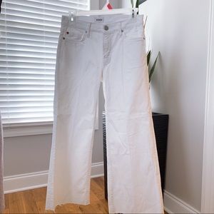 WHITE HUDSON WIDE- LEG JEANS